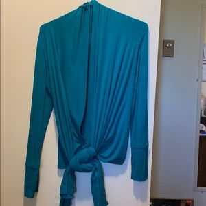 Teal wrap/tie up cardigan